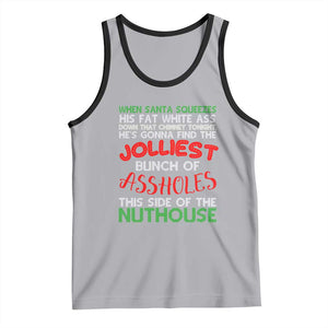 Funny Christmas Movie Tank Top Jolliest Bunch of Assholes This Side of The Nuthouse Xmas Vacation TS02 Athletic Heather Black Print Your Wear