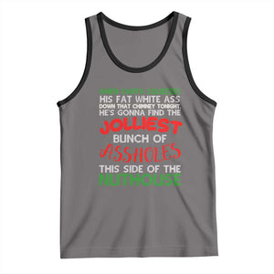 Funny Christmas Movie Tank Top Jolliest Bunch of Assholes This Side of The Nuthouse Xmas Vacation TS02 Deep Heather Black Print Your Wear