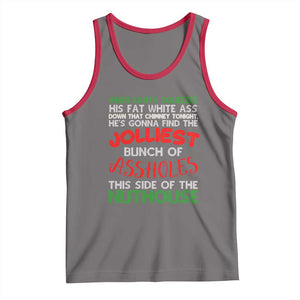 Funny Christmas Movie Tank Top Jolliest Bunch of Assholes This Side of The Nuthouse Xmas Vacation TS02 Deep Heather Red Print Your Wear