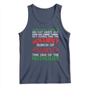 Funny Christmas Movie Tank Top Jolliest Bunch of Assholes This Side of The Nuthouse Xmas Vacation TS02 Navy Print Your Wear