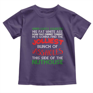 Funny Christmas Movie Toddler T Shirt Jolliest Bunch of Assholes This Side of The Nuthouse Xmas Vacation TS02 Purple Print Your Wear