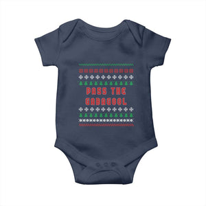 Pass The Gabagool Christmas Baby Onesie Funny Italy Xmas Italian French Pork Lover Ugly Sweater TS02 Navy Print Your Wear