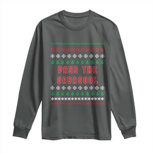 Pass The Gabagool Christmas Long Sleeve Shirt Funny Italy Xmas Italian French Pork Lover Ugly Sweater TS02 Dark Heather Print Your Wear