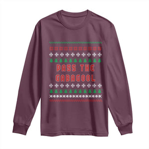 Pass The Gabagool Christmas Long Sleeve Shirt Funny Italy Xmas Italian French Pork Lover Ugly Sweater TS02 Maroon Print Your Wear