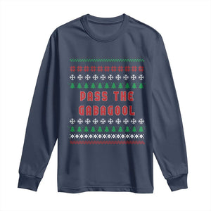 Pass The Gabagool Christmas Long Sleeve Shirt Funny Italy Xmas Italian French Pork Lover Ugly Sweater TS02 Navy Print Your Wear