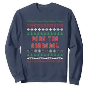 Pass The Gabagool Christmas Sweatshirt Funny Italy Xmas Italian French Pork Lover Ugly Sweater TS02 Navy Print Your Wear