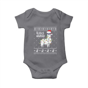 Funny Llama Christmas Baby Onesie Fleece Navidad Feliz Merry Xmas Ugly Sweater TS02 Charcoal Print Your Wear