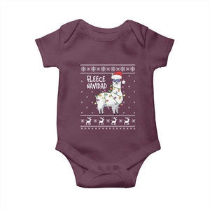 Funny Llama Christmas Baby Onesie Fleece Navidad Feliz Merry Xmas Ugly Sweater TS02 Maroon Print Your Wear