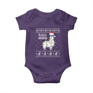 Funny Llama Christmas Baby Onesie Fleece Navidad Feliz Merry Xmas Ugly Sweater TS02 Purple Print Your Wear