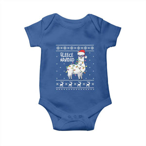 Funny Llama Christmas Baby Onesie Fleece Navidad Feliz Merry Xmas Ugly Sweater TS02 Royal Blue Print Your Wear