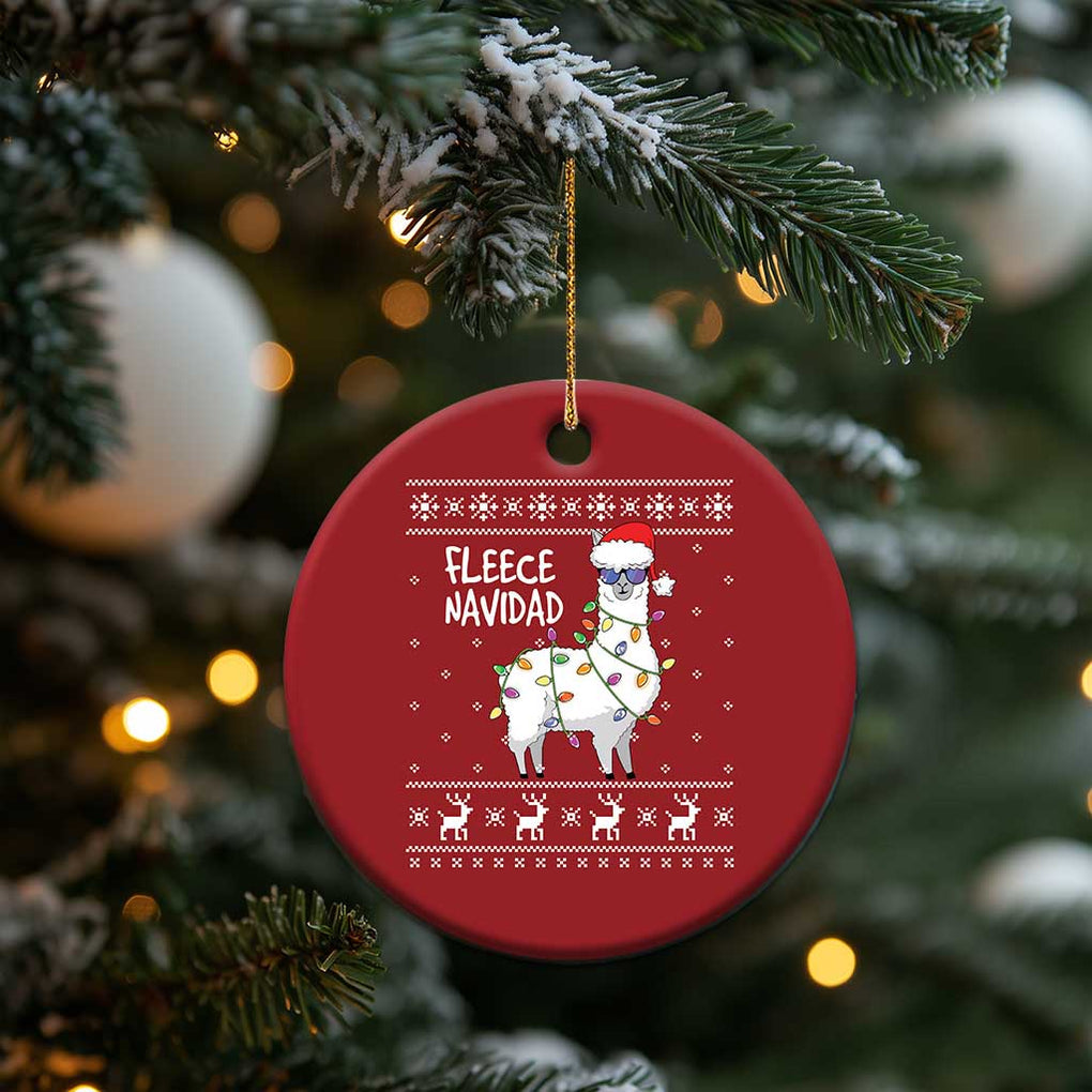 Funny Llama Xmas Christmas Ornament Fleece Navidad Feliz Merry Xmas Ugly Sweater TS02 Print Your Wear