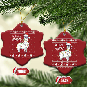 Funny Llama Xmas Christmas Ornament Fleece Navidad Feliz Merry Xmas Ugly Sweater TS02 Snow Flake Red Print Your Wear