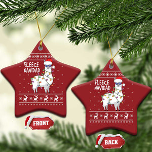 Funny Llama Xmas Christmas Ornament Fleece Navidad Feliz Merry Xmas Ugly Sweater TS02 Star Red Print Your Wear