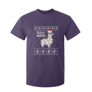 Funny Llama Christmas T Shirt For Kid Fleece Navidad Feliz Merry Xmas Ugly Sweater TS02 Purple Print Your Wear