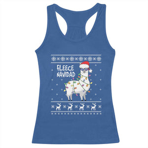 Funny Llama Christmas Racerback Tank Top Fleece Navidad Feliz Merry Xmas Ugly Sweater TS02 Royal Blue Print Your Wear