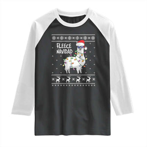 Funny Llama Christmas Raglan Shirt Fleece Navidad Feliz Merry Xmas Ugly Sweater TS02 Black White Print Your Wear