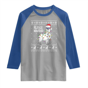 Funny Llama Christmas Raglan Shirt Fleece Navidad Feliz Merry Xmas Ugly Sweater TS02 Sport Gray Royal Print Your Wear