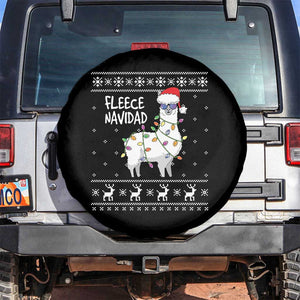 Funny Llama Christmas Spare Tire Cover Fleece Navidad Feliz Merry Xmas Ugly Sweater TS02 No hole Black Print Your Wear