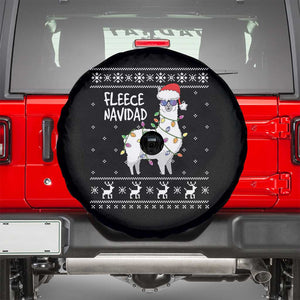 Funny Llama Christmas Spare Tire Cover Fleece Navidad Feliz Merry Xmas Ugly Sweater TS02 Black Print Your Wear