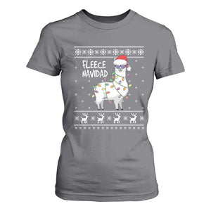 Funny Llama Christmas T Shirt For Women Fleece Navidad Feliz Merry Xmas Ugly Sweater TS02 Charcoal Print Your Wear