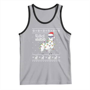 Funny Llama Christmas Tank Top Fleece Navidad Feliz Merry Xmas Ugly Sweater TS02 Athletic Heather Black Print Your Wear