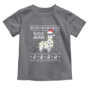 Funny Llama Christmas Toddler T Shirt Fleece Navidad Feliz Merry Xmas Ugly Sweater TS02 Charcoal Print Your Wear