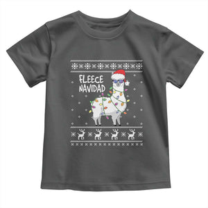 Funny Llama Christmas Toddler T Shirt Fleece Navidad Feliz Merry Xmas Ugly Sweater TS02 Dark Heather Print Your Wear