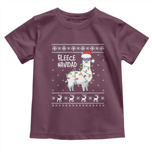 Funny Llama Christmas Toddler T Shirt Fleece Navidad Feliz Merry Xmas Ugly Sweater TS02 Maroon Print Your Wear