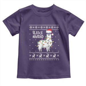 Funny Llama Christmas Toddler T Shirt Fleece Navidad Feliz Merry Xmas Ugly Sweater TS02 Purple Print Your Wear