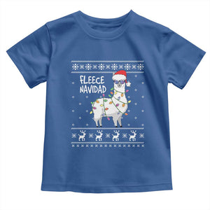 Funny Llama Christmas Toddler T Shirt Fleece Navidad Feliz Merry Xmas Ugly Sweater TS02 Royal Blue Print Your Wear