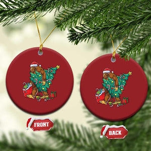 Bigfoot Xmas Tree Lights Christmas Ornament Sasquatch Lovers TS02 Circle Red Print Your Wear