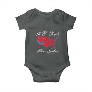 Trump Won 2024 Baby Onesie We the People Have Spoken American US Map TS02 Dark Heather Print Your Wear