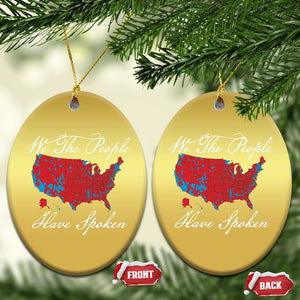 Trump Won 2024 Christmas Ornament We the People Have Spoken American US Map TS02 Oval Gold Print Your Wear