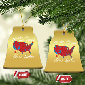 Trump Won 2024 Christmas Ornament We the People Have Spoken American US Map TS02 Bell Flake Gold Print Your Wear