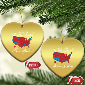 Trump Won 2024 Christmas Ornament We the People Have Spoken American US Map TS02 Heart Gold Print Your Wear