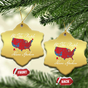 Trump Won 2024 Christmas Ornament We the People Have Spoken American US Map TS02 Snow Flake Gold Print Your Wear