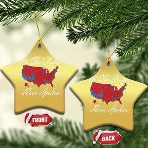 Trump Won 2024 Christmas Ornament We the People Have Spoken American US Map TS02 Star Gold Print Your Wear