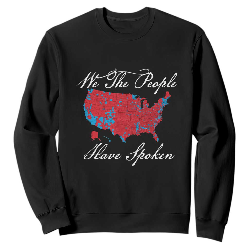 Trump Won 2024 Sweatshirt We the People Have Spoken American US Map TS02 Black Print Your Wear