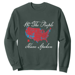 Trump Won 2024 Sweatshirt We the People Have Spoken American US Map TS02 Dark Forest Green Print Your Wear