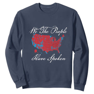 Trump Won 2024 Sweatshirt We the People Have Spoken American US Map TS02 Navy Print Your Wear