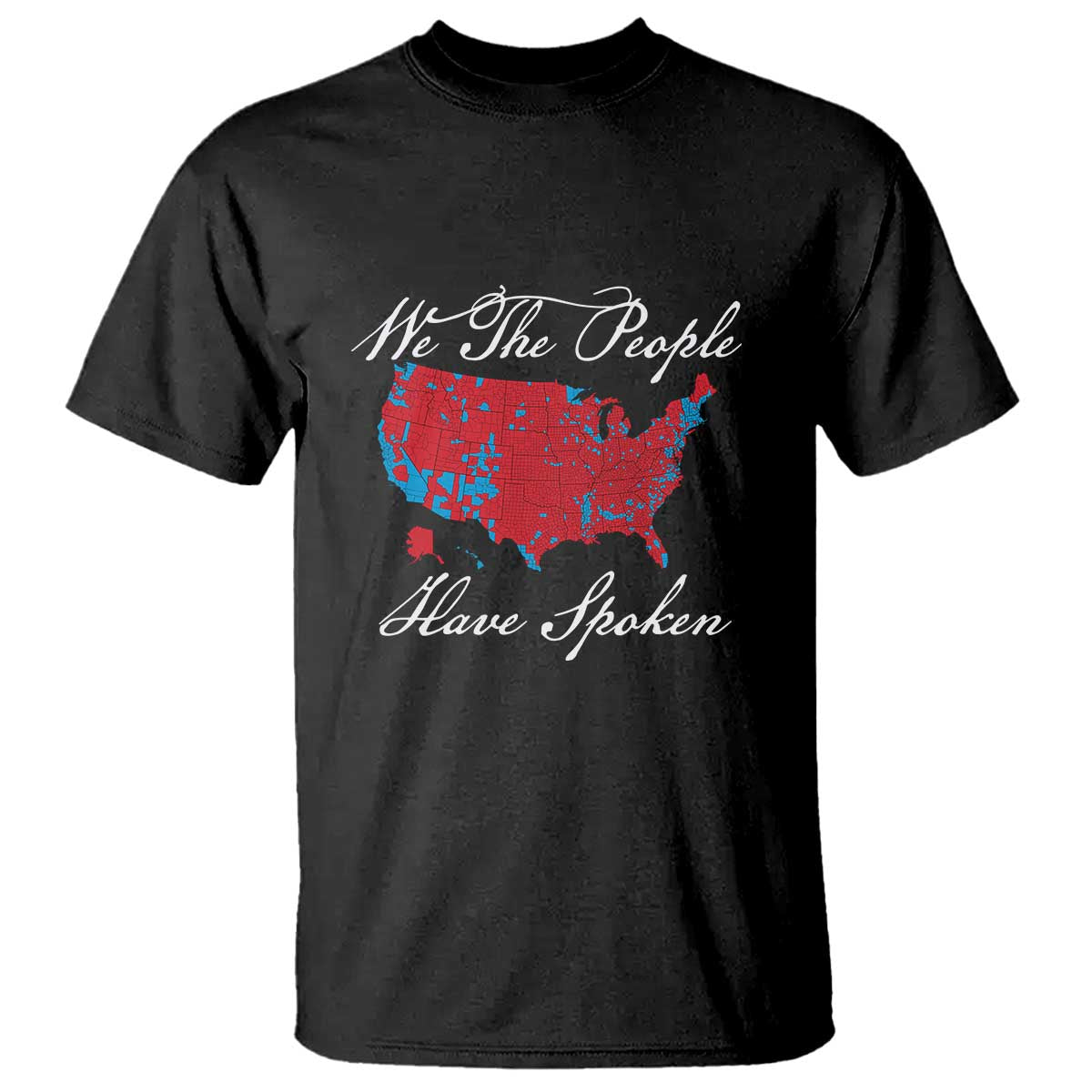 Trump Won 2024 T Shirt We the People Have Spoken American US Map TS02 Black Print Your Wear