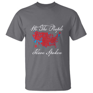 Trump Won 2024 T Shirt We the People Have Spoken American US Map TS02 Charcoal Print Your Wear