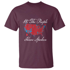 Trump Won 2024 T Shirt We the People Have Spoken American US Map TS02 Maroon Print Your Wear