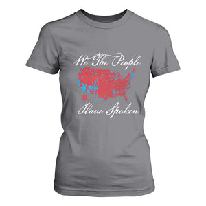 Trump Won 2024 T Shirt For Women We the People Have Spoken American US Map TS02 Charcoal Print Your Wear