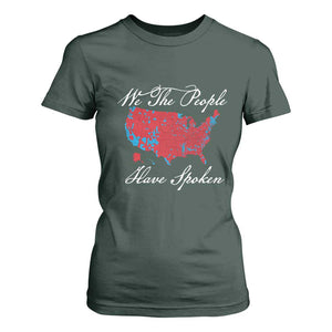 Trump Won 2024 T Shirt For Women We the People Have Spoken American US Map TS02 Dark Forest Green Print Your Wear