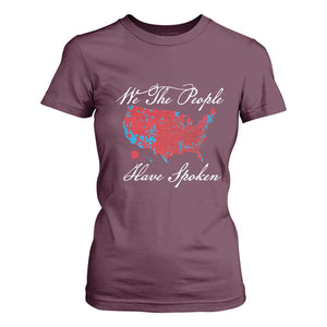 Trump Won 2024 T Shirt For Women We the People Have Spoken American US Map TS02 Maroon Print Your Wear