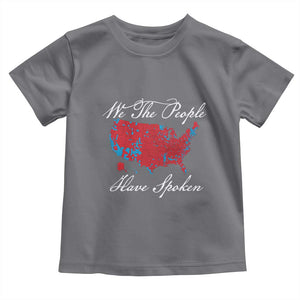 Trump Won 2024 Toddler T Shirt We the People Have Spoken American US Map TS02 Charcoal Print Your Wear