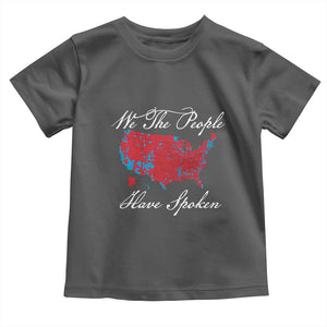 Trump Won 2024 Toddler T Shirt We the People Have Spoken American US Map TS02 Dark Heather Print Your Wear