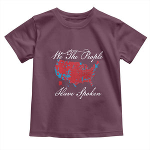 Trump Won 2024 Toddler T Shirt We the People Have Spoken American US Map TS02 Maroon Print Your Wear