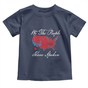 Trump Won 2024 Toddler T Shirt We the People Have Spoken American US Map TS02 Navy Print Your Wear